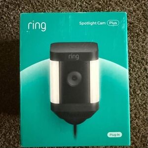 Ring Spotlight Cam Plus with Plug-In Black and White
